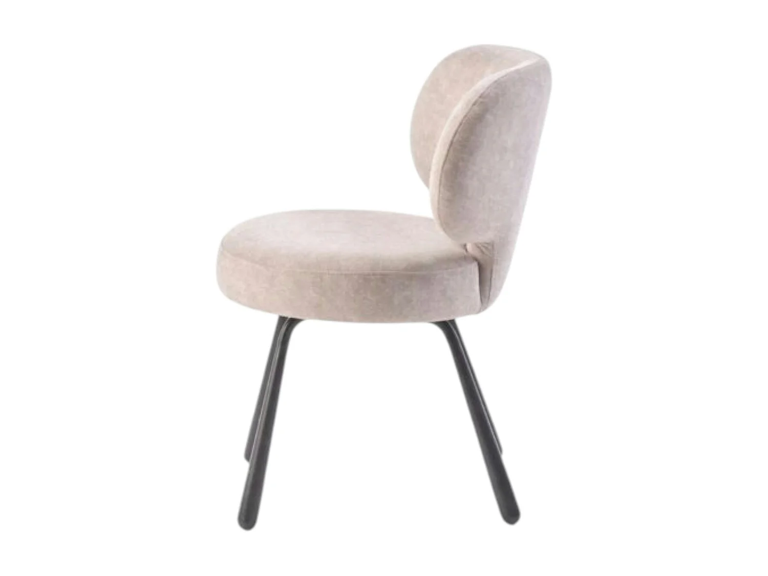 Chaise de salle à manger taupe, assise ronde (lot de 2) LIGURIE