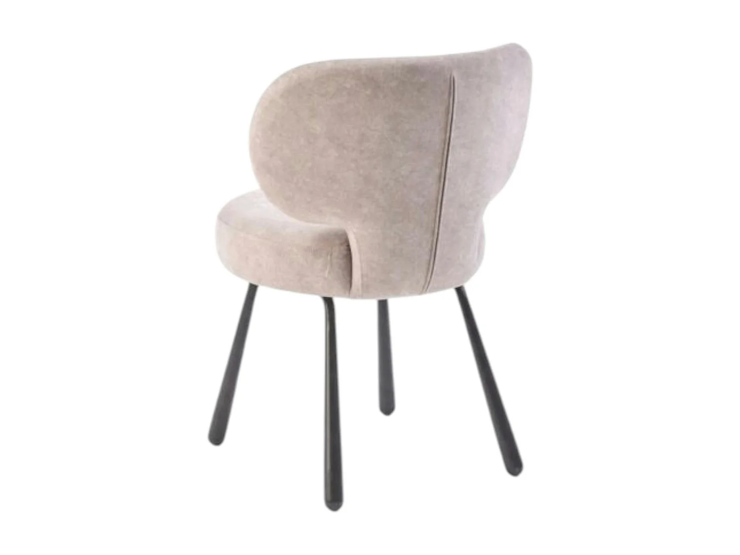 Chaise de salle à manger taupe, assise ronde (lot de 2) LIGURIE