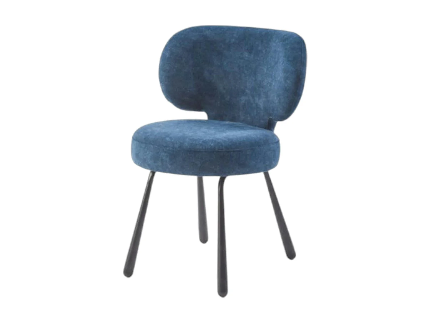 Chaise de salle à manger bleue, assise ronde (lot de 2) LIGURIE