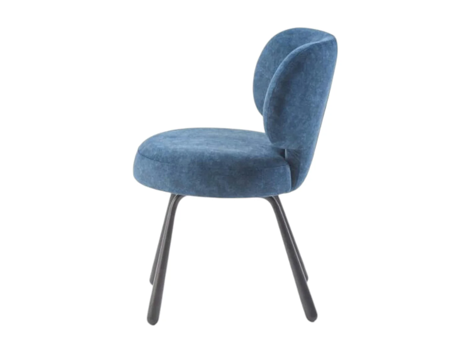 Chaise de salle à manger bleue, assise ronde (lot de 2) LIGURIE