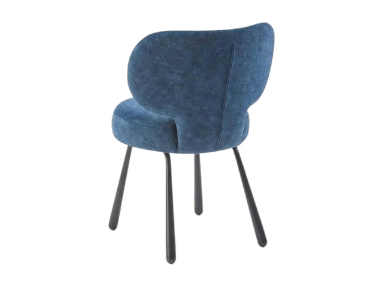 Chaise de salle à manger bleue, assise ronde (lot de 2) LIGURIE