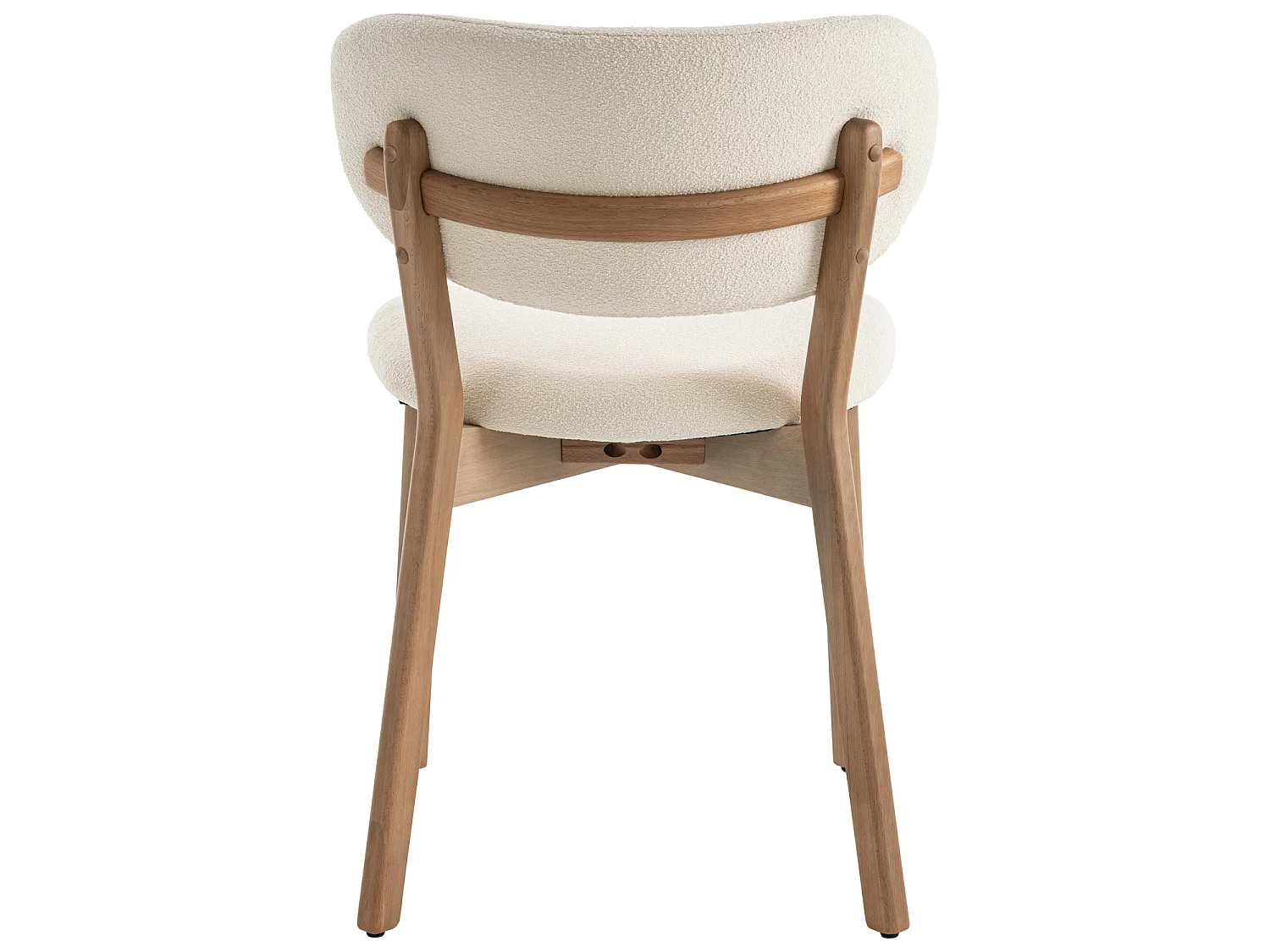 Lot de 2 chaises en bois clair et tissu boucle beige AURA