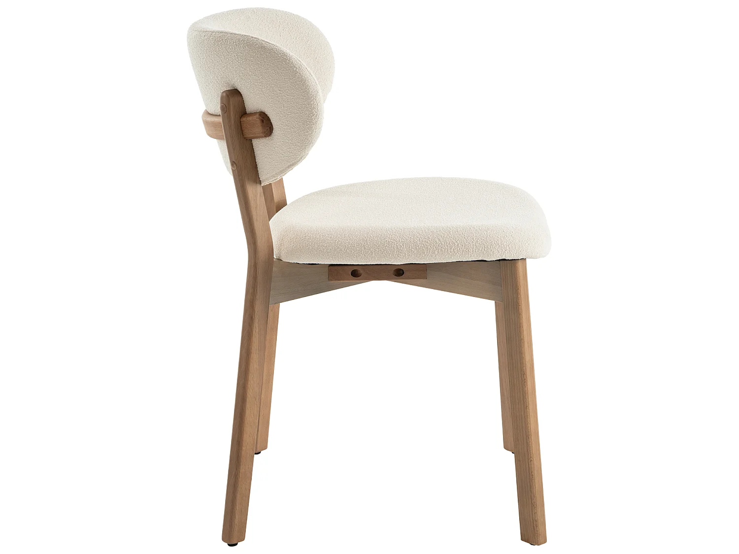 Set van 2 stoelen AURA beige lusstof en licht hout