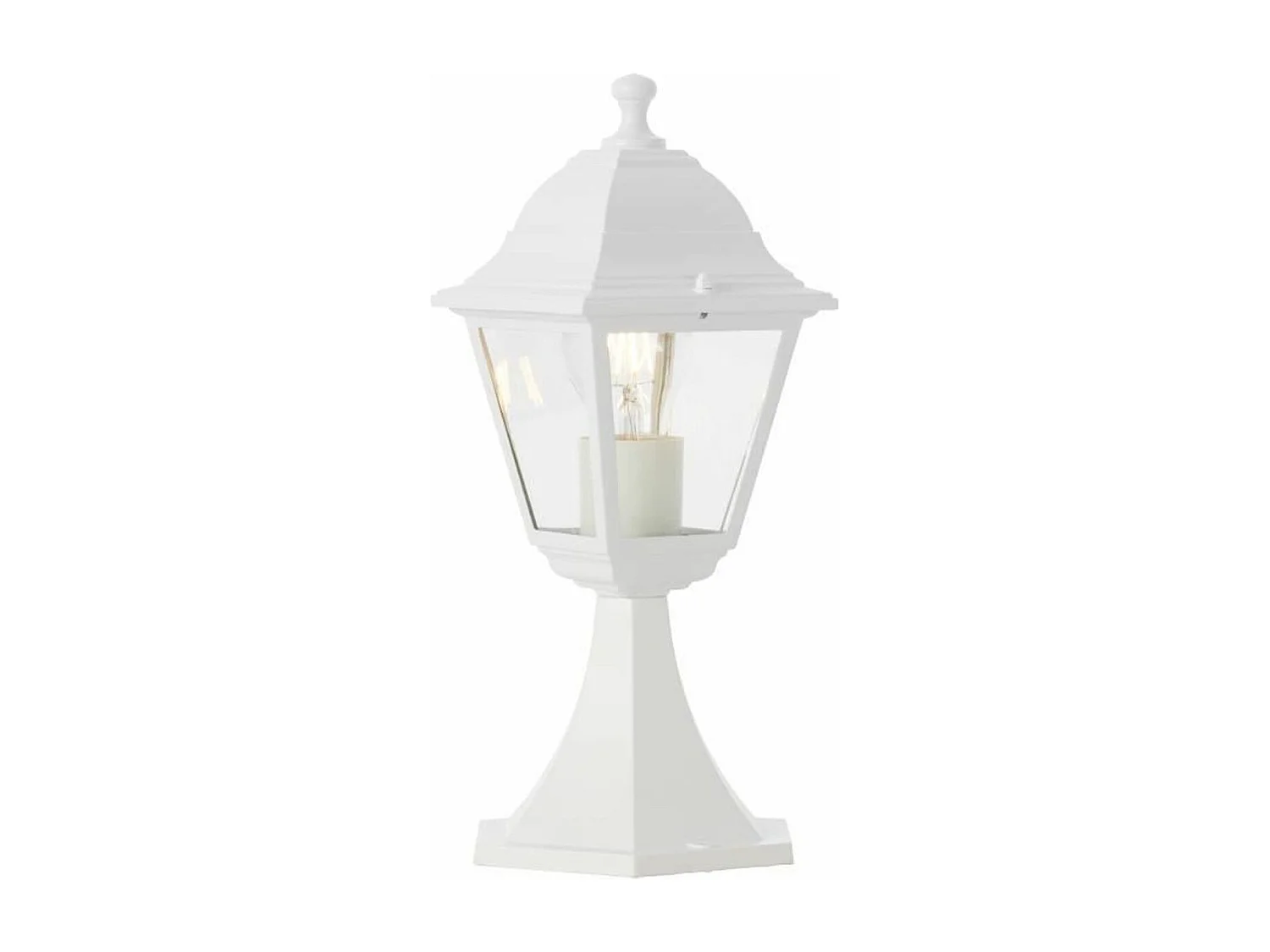 Borne extérieure blanc - Métal/verre - IP44 - 1xE27 60W