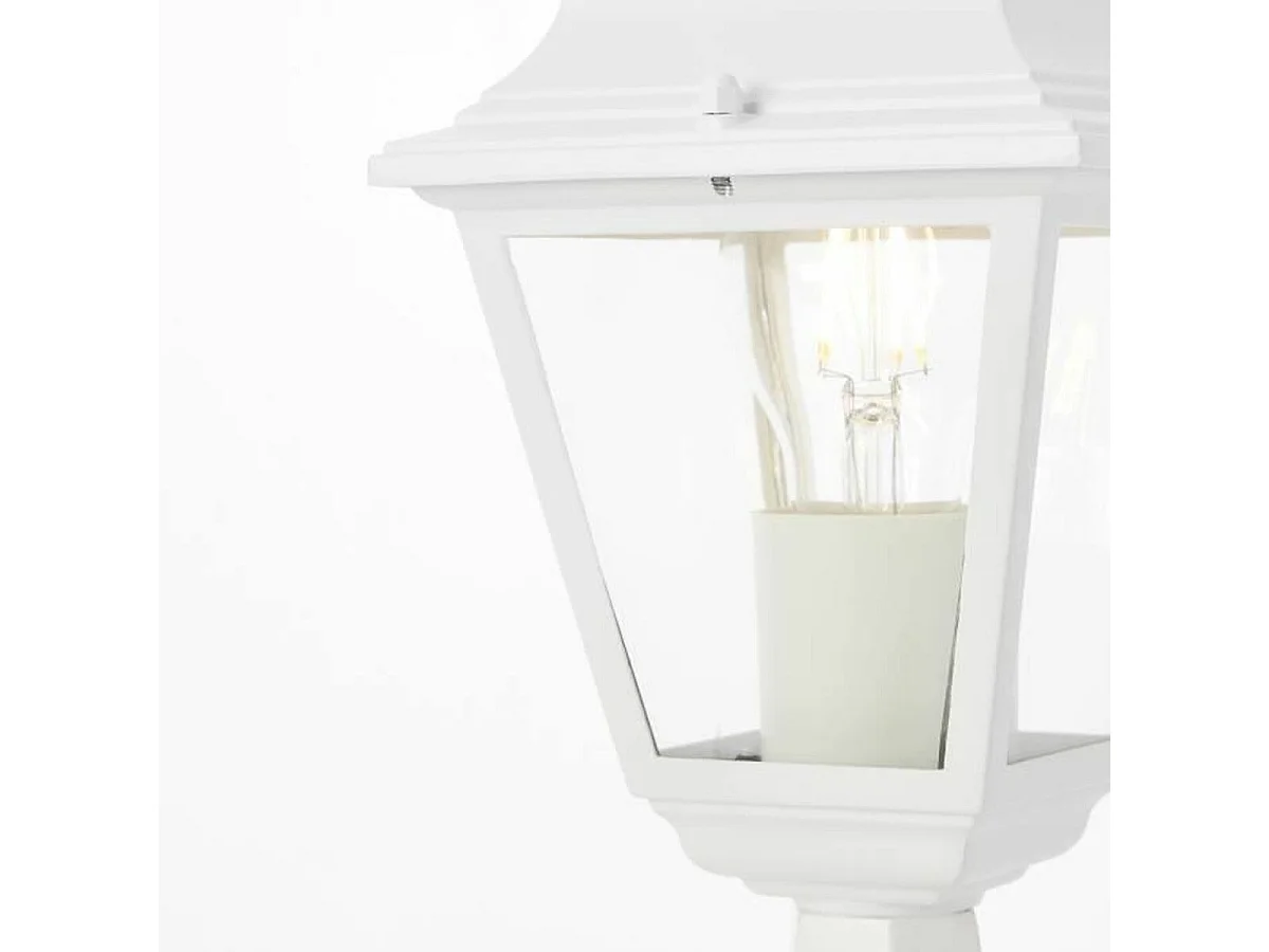 Borne extérieure blanc - Métal/verre - IP44 - 1xE27 60W