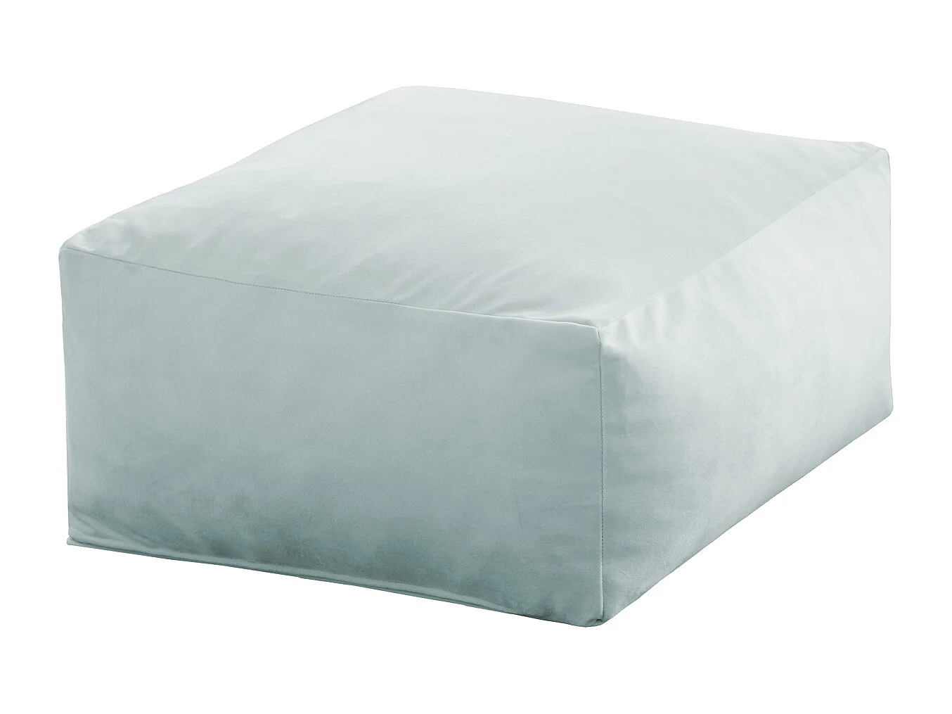 Pouf carré 50x50cm velours bleu glacier Palau