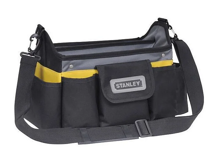 Wielokolorowa Torba Narzędziowa Stanley 31x20x26 cm z Paskiem na Ramię, 18 Przegródkami i Antypoślizgową Podstawą