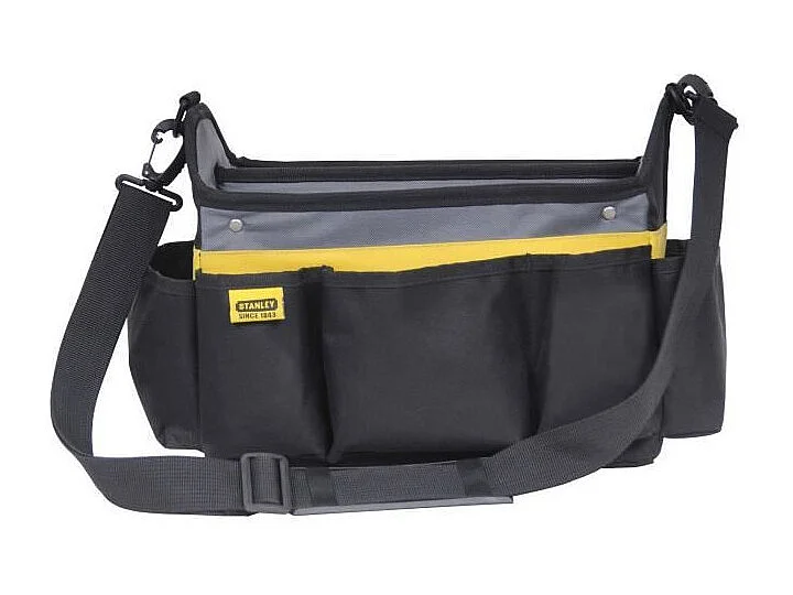 Wielokolorowa Torba Narzędziowa Stanley 31x20x26 cm z Paskiem na Ramię, 18 Przegródkami i Antypoślizgową Podstawą