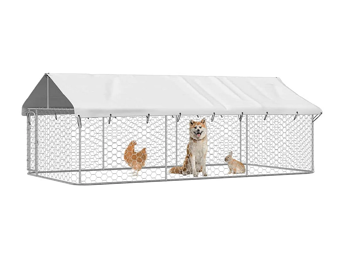 Hondenkennel voor buiten met dak 400x200x150 cm