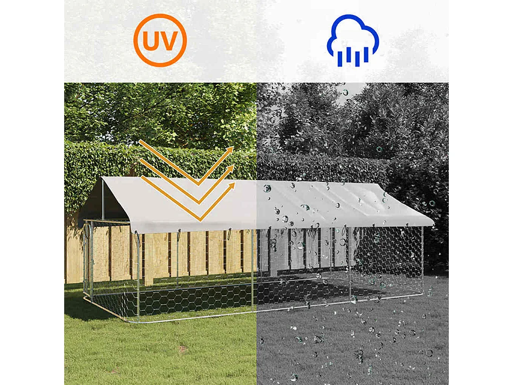 Hondenkennel voor buiten met dak 400x200x150 cm