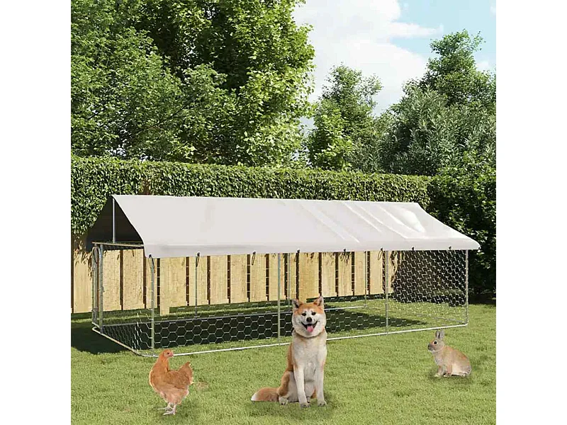 Perrera de exterior con tejado 400x200x150 cm