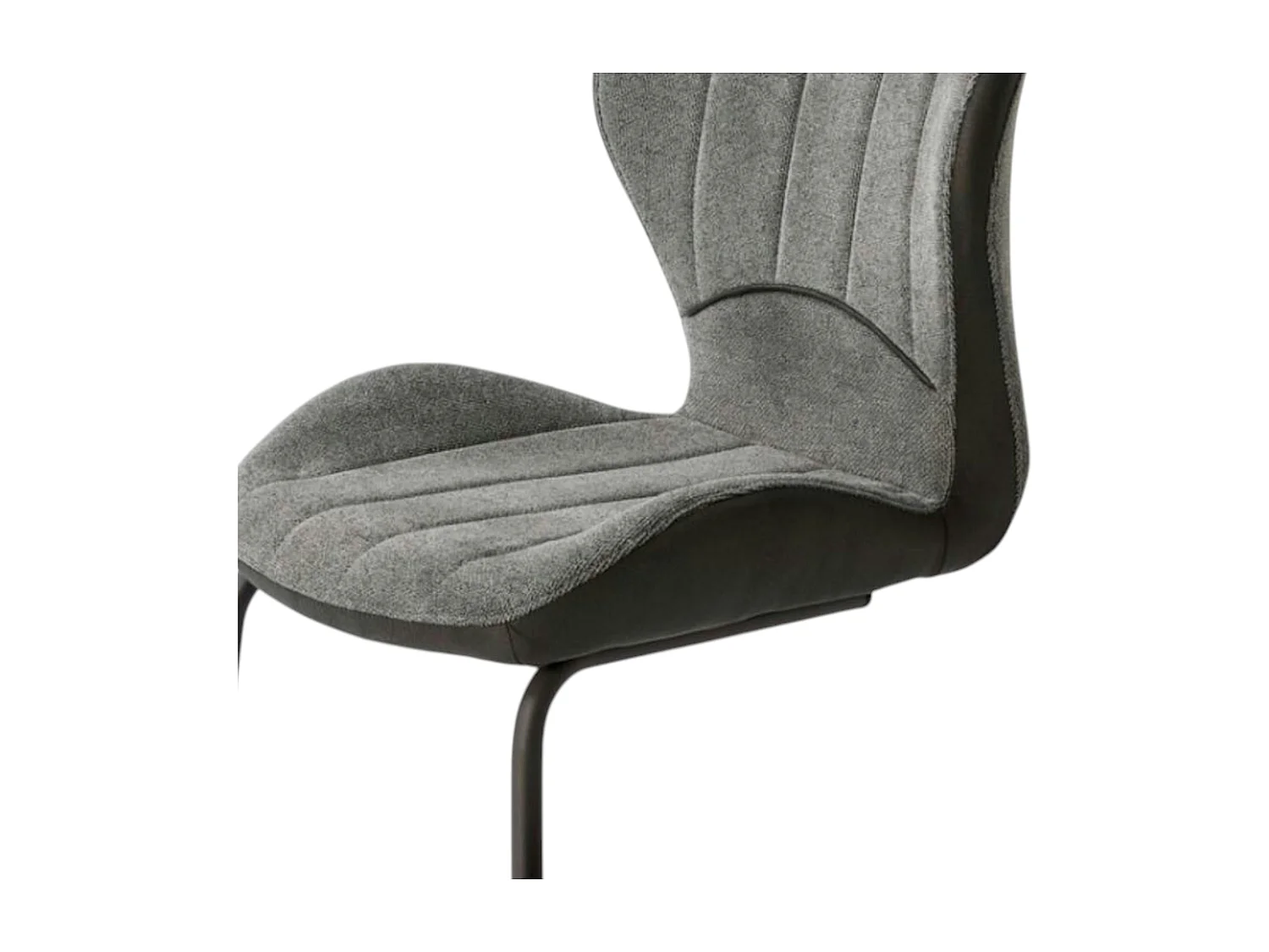 Chaise pied luge bi-matière en tissu gris (lot de 2) LIGURIE