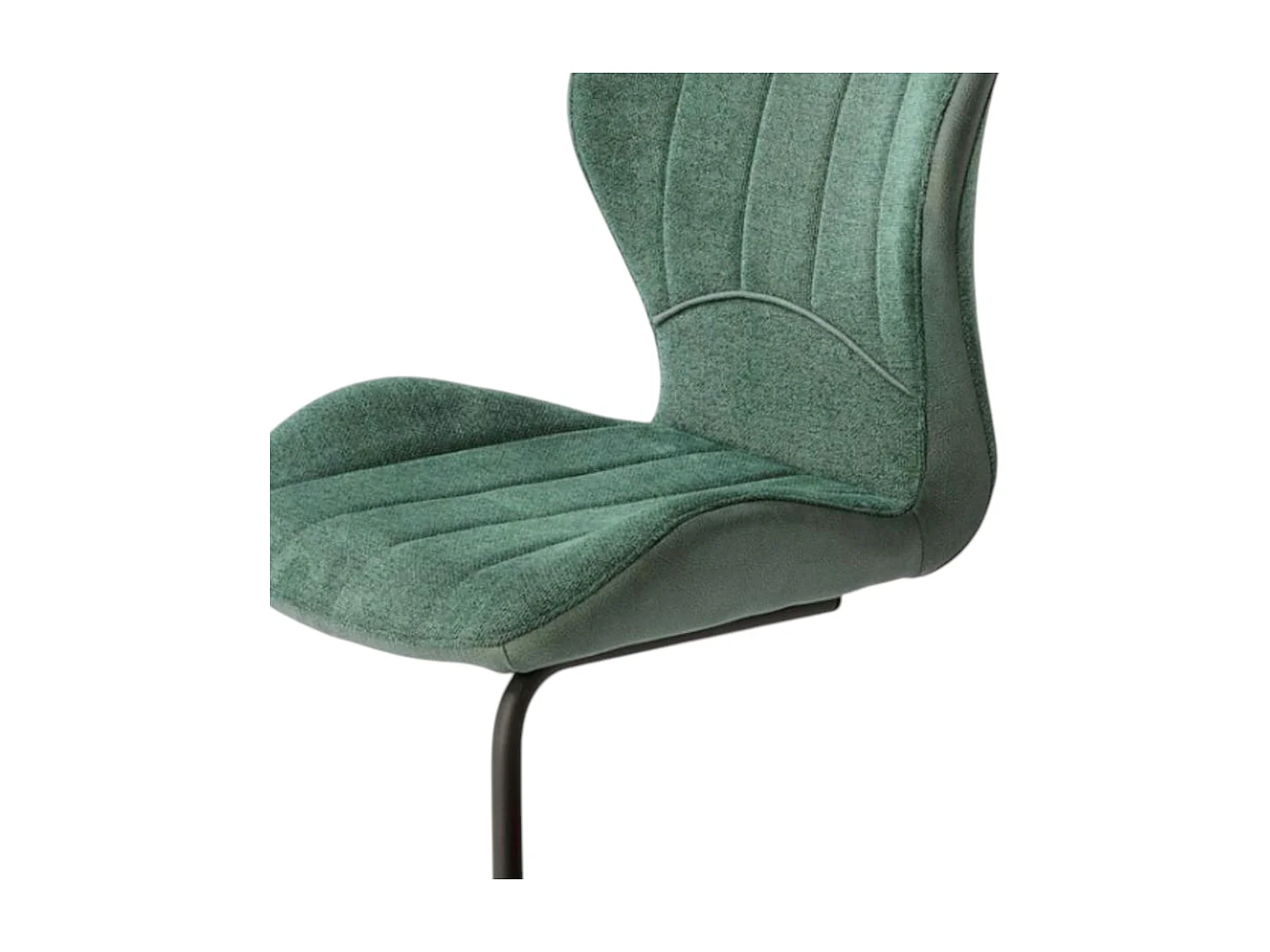 Chaise pied luge bi-matière en tissu vert (lot de 2) LIGURIE