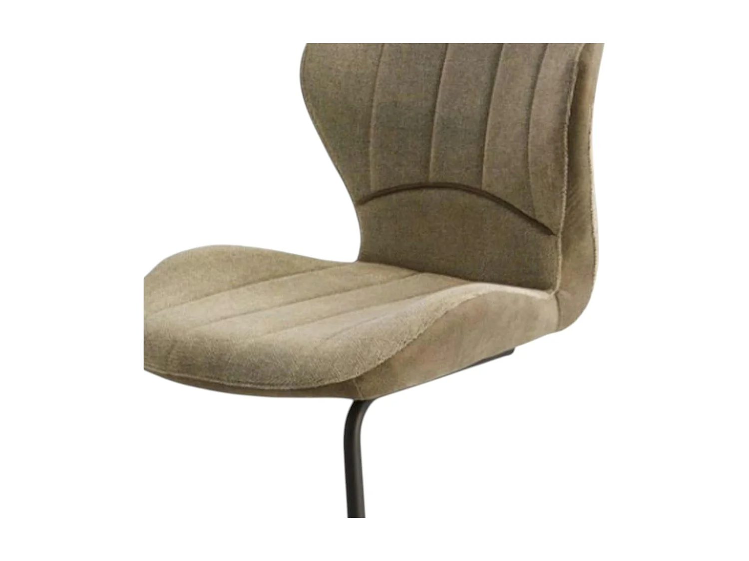 Chaise pied luge bi-matière en tissu taupe (lot de 2) LIGURIE