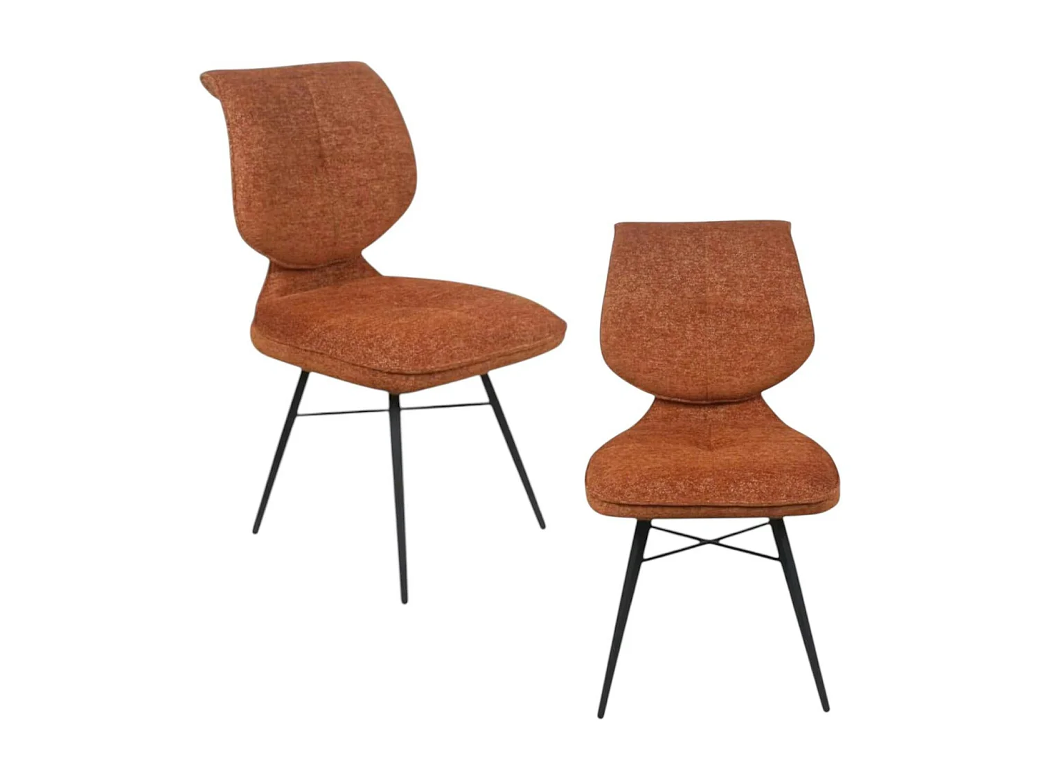 Chaise tissu rouille à dossier double (lot de 2) LIGURIE