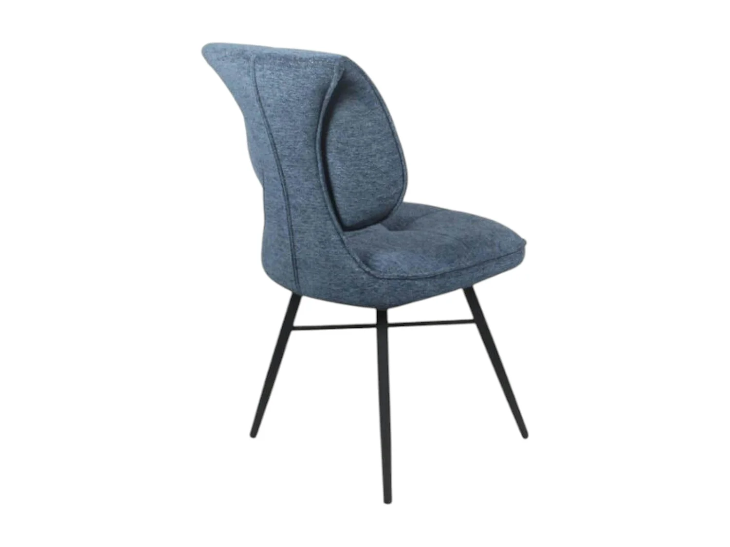 Chaise tissu bleu à dossier double (lot de 2) LIGURIE