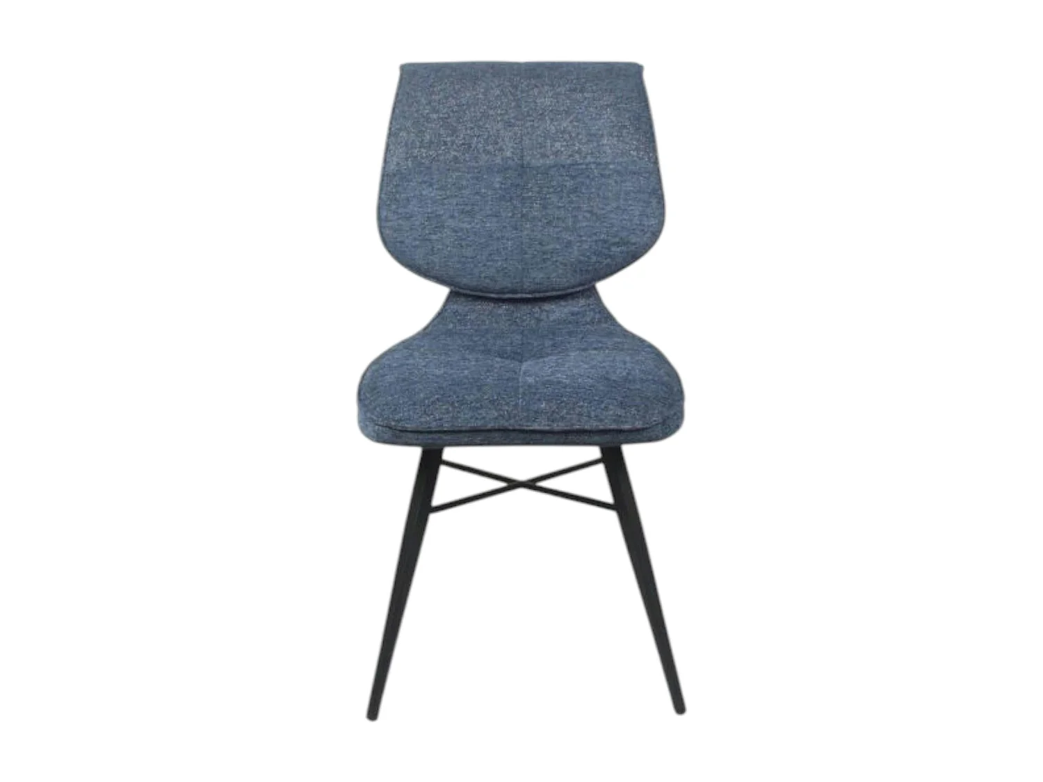 Chaise tissu bleu à dossier double (lot de 2) LIGURIE