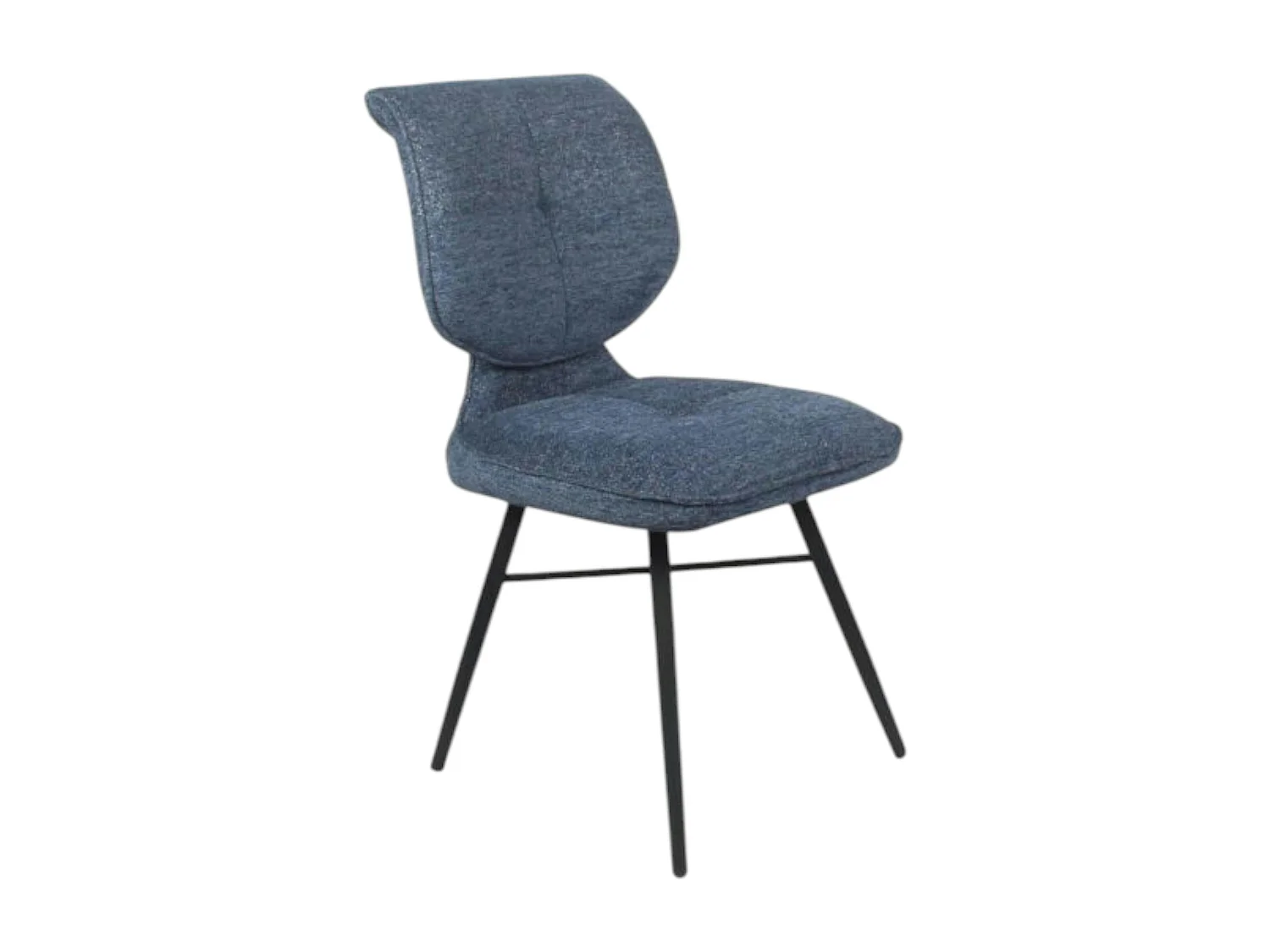 Chaise tissu bleu à dossier double (lot de 2) LIGURIE