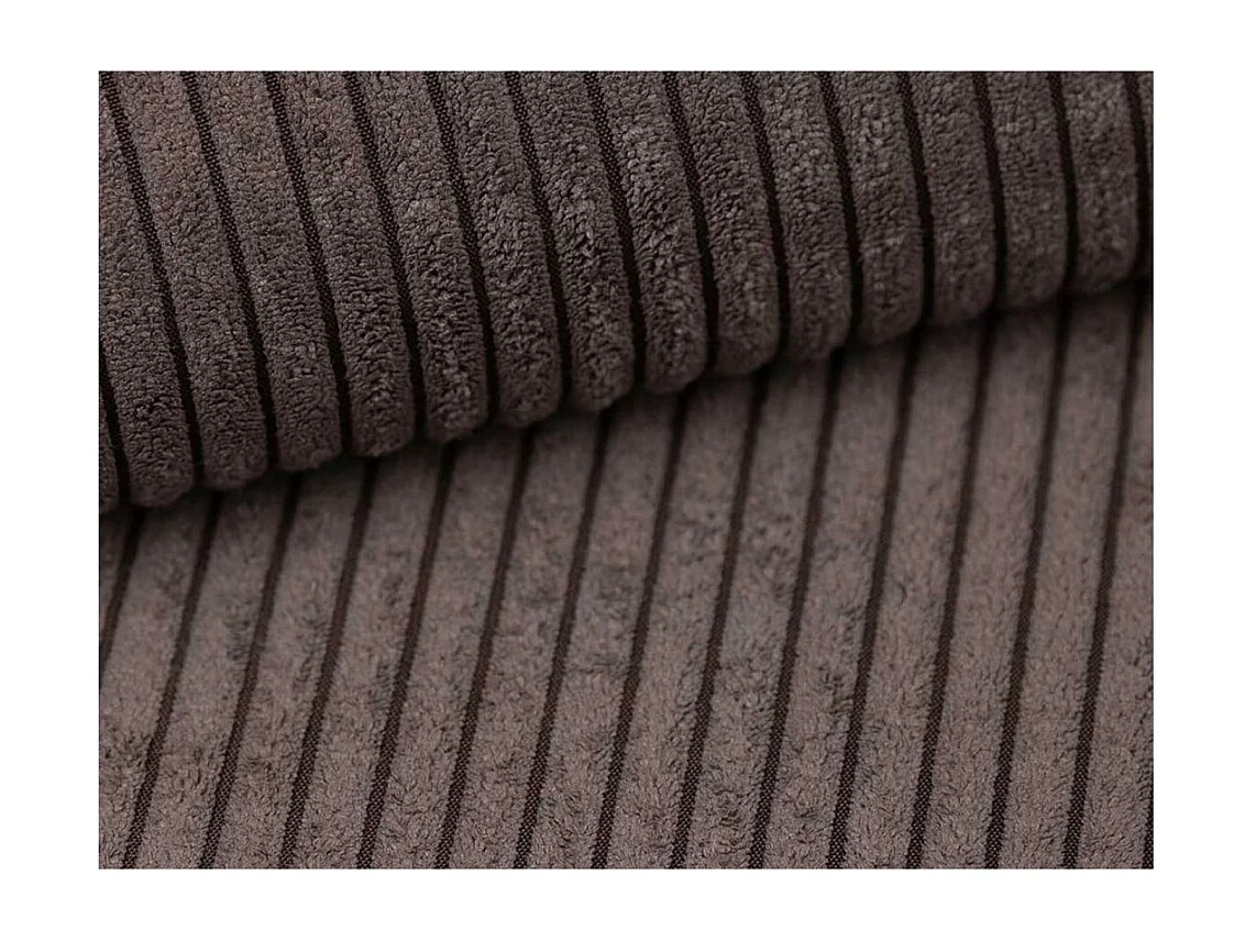 Canapé ALYA d'angle max réversible et convertible 5 places en velours côtelé - Marron glacé