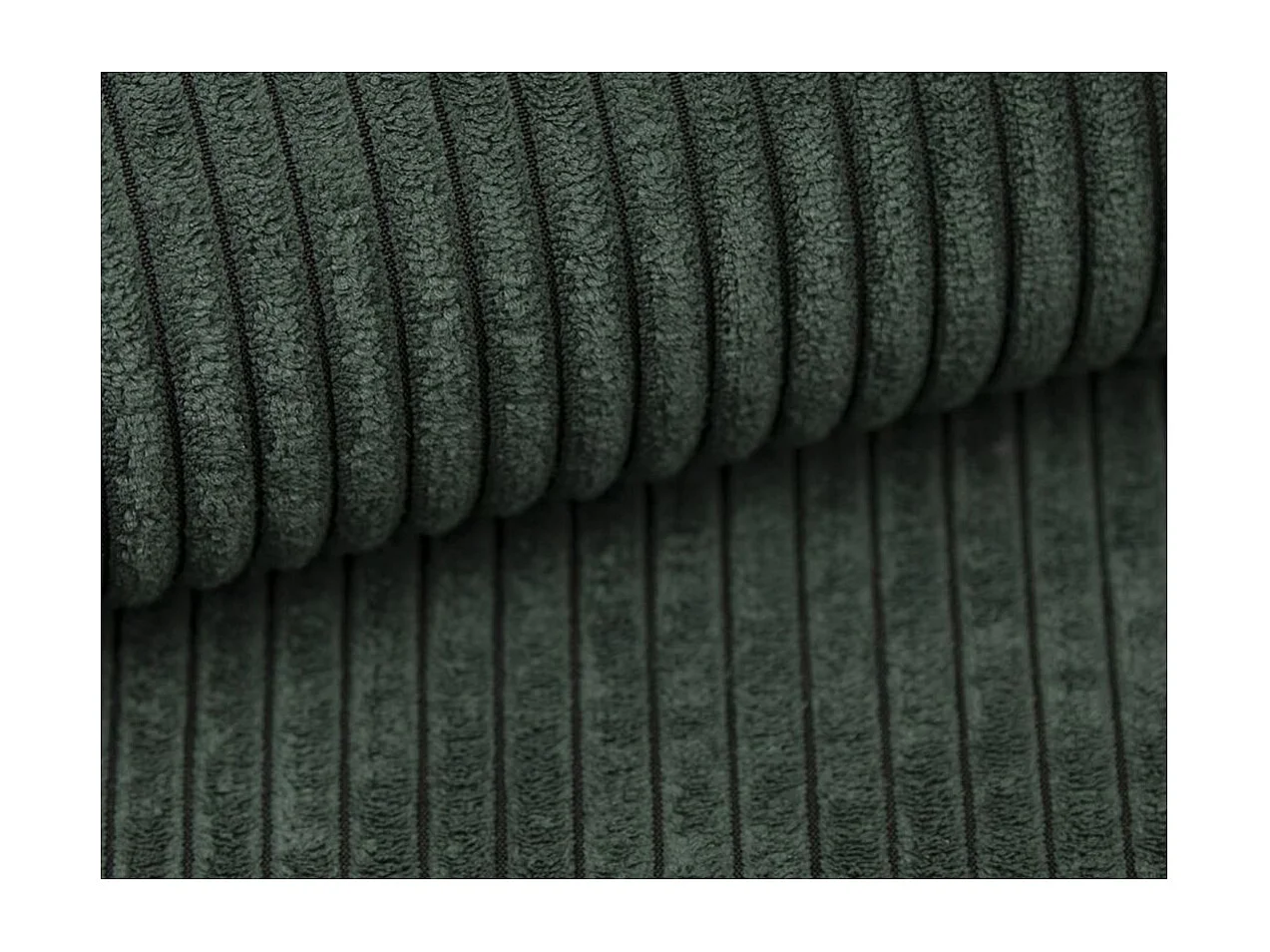 Canapé droit 3 places FARAH convertible en velours côtelé - Vert foncé