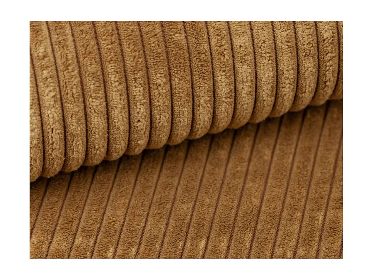 Canapé ALYA d'angle max réversible et convertible 5 places en velours côtelé - Jaune