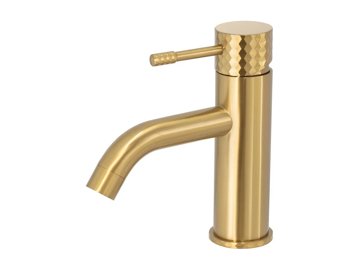 Grifo lavabo monomando PRAGA dorado cepillado