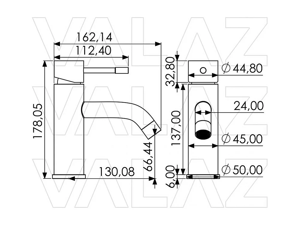 Grifo lavabo monomando PRAGA negro mate