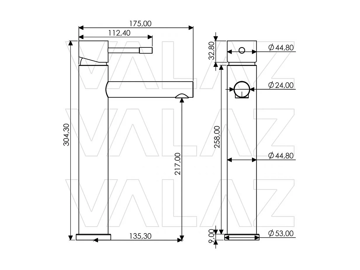 Robinet mitigeur lavabo ASTANA noir mat