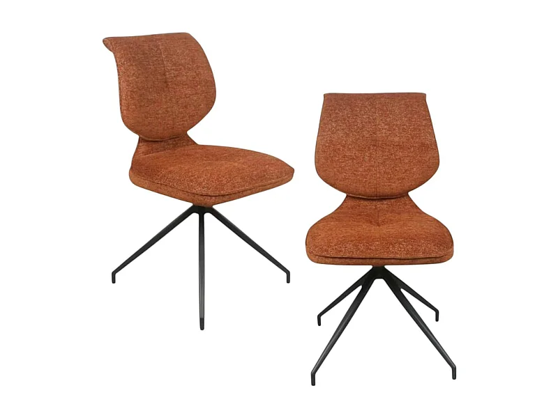 Chaise pivotante rouille dossier double (lot de 2) LIGURIE