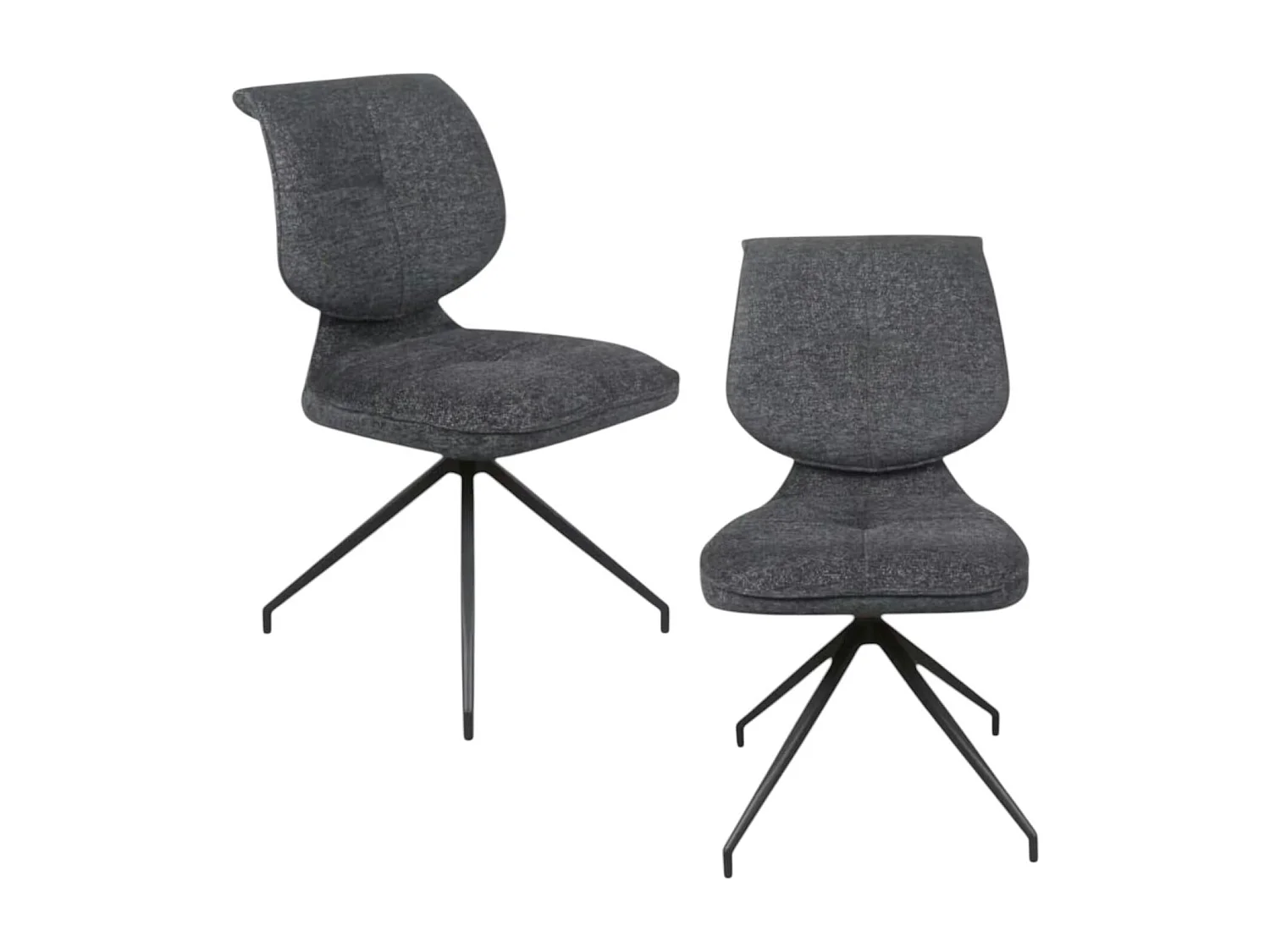 Chaise pivotante anthracite dossier double (lot de 2) LIGURIE