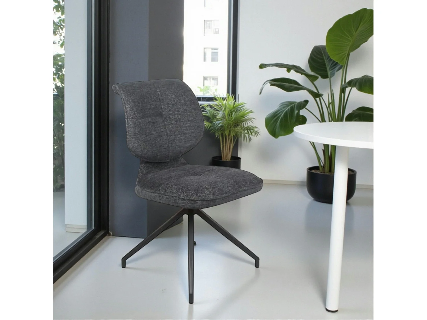 Chaise pivotante anthracite dossier double (lot de 2) LIGURIE