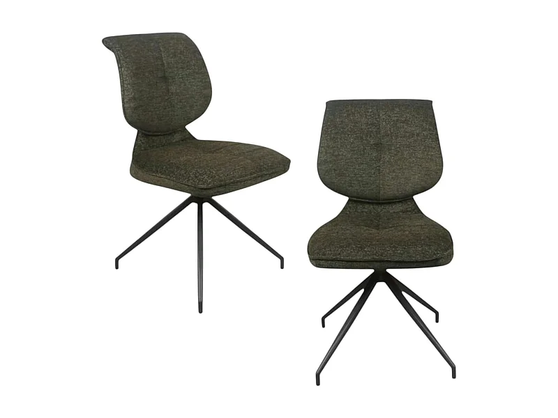 Chaise pivotante verte dossier double (lot de 2) LIGURIE