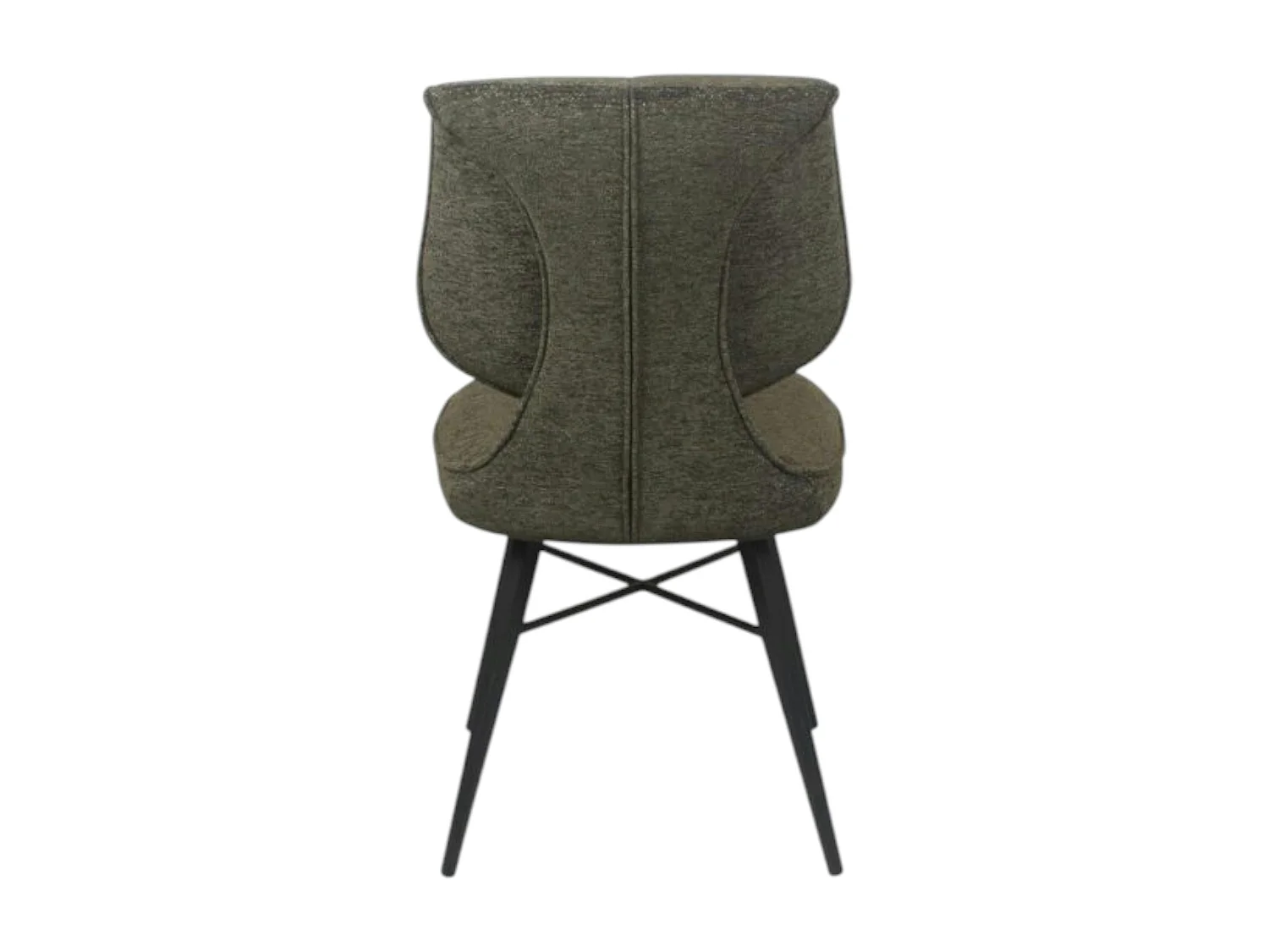 Chaise tissu vert à dossier double (lot de 2) LIGURIE