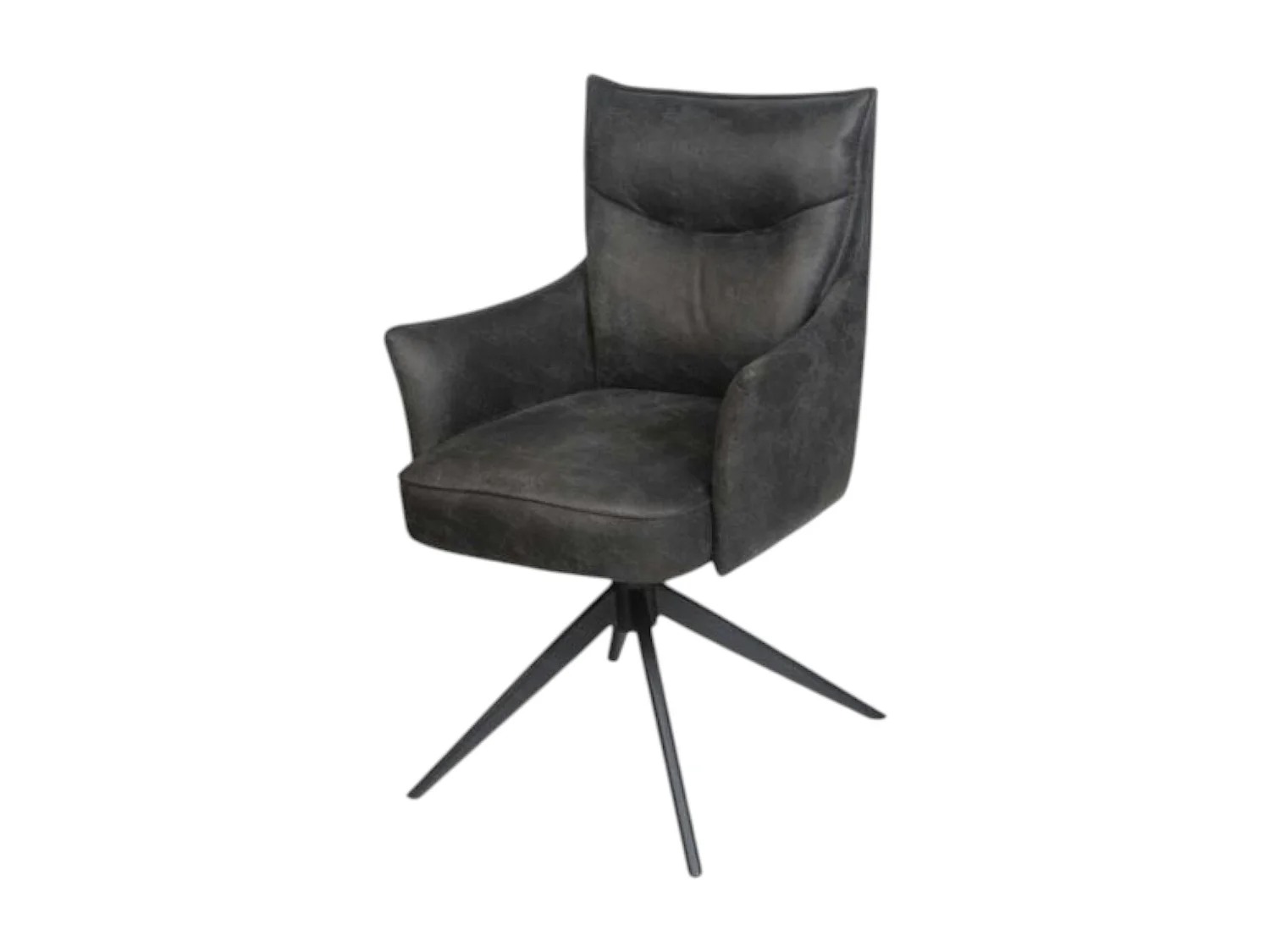 Fauteuil de table pivotant gris foncé à poignée (lot de 2) LOMBARDIE