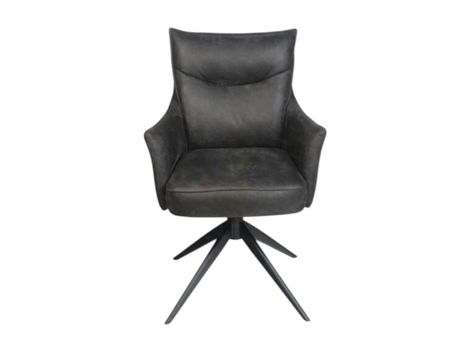 Fauteuil de table pivotant gris foncé à poignée (lot de 2) LOMBARDIE