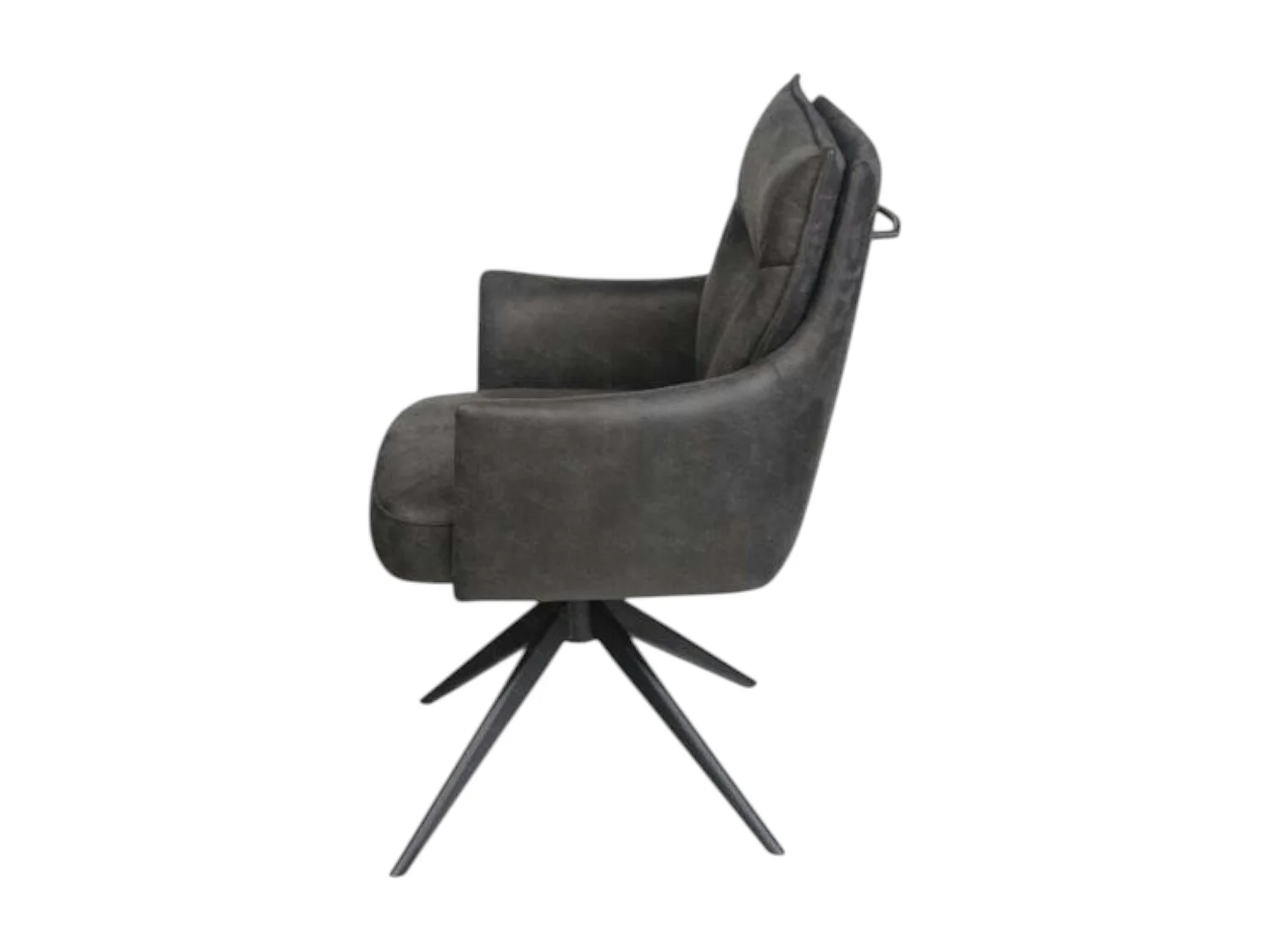 Fauteuil de table pivotant gris foncé à poignée (lot de 2) LOMBARDIE