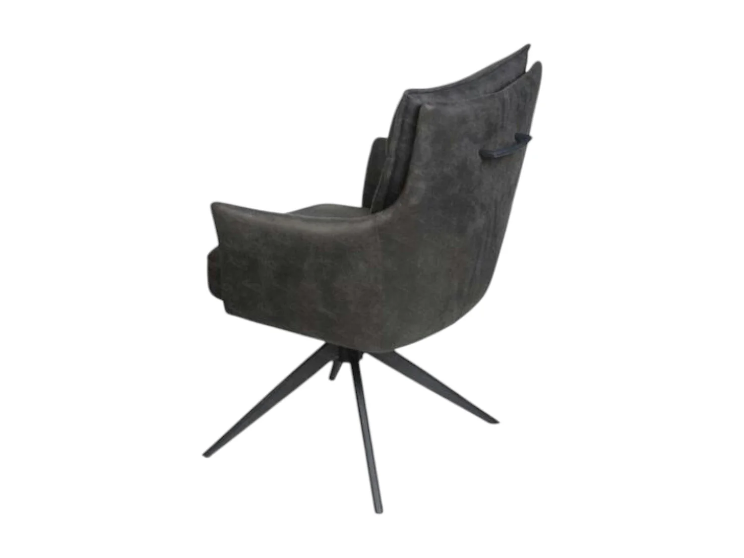 Fauteuil de table pivotant gris foncé à poignée (lot de 2) LOMBARDIE