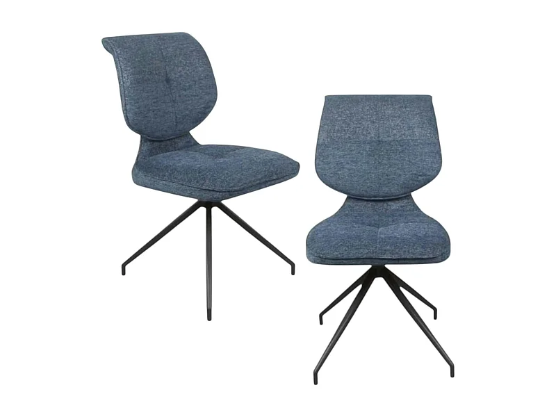 Chaise pivotante bleue dossier double (lot de 2) LIGURIE