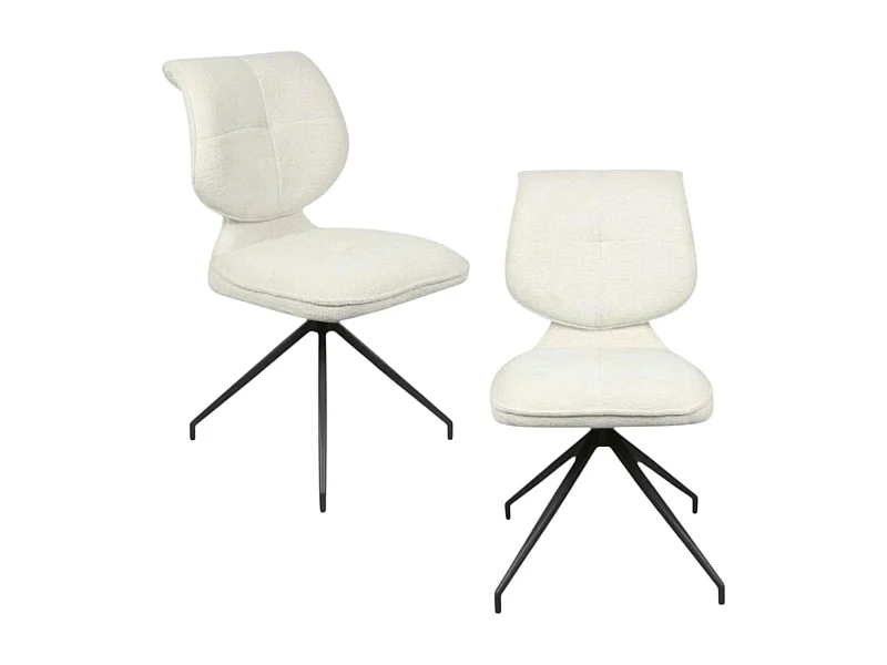 Chaise pivotante écrue dossier double (lot de 2) LIGURIE