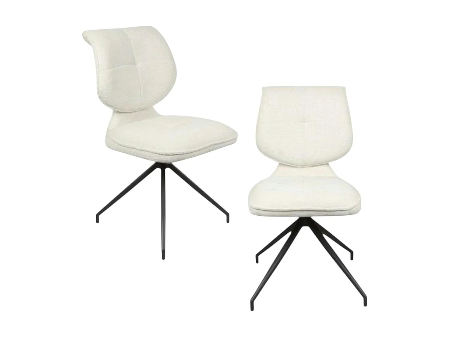 Chaise pivotante écrue dossier double (lot de 2) LIGURIE