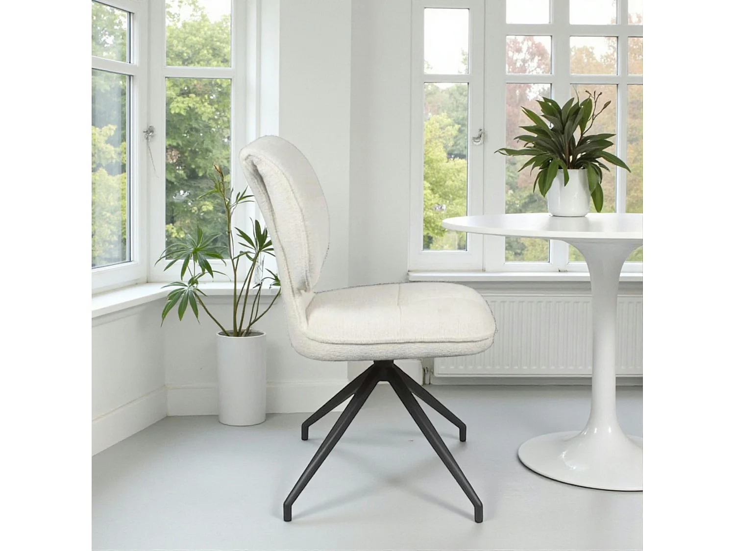 Chaise pivotante écrue dossier double (lot de 2) LIGURIE