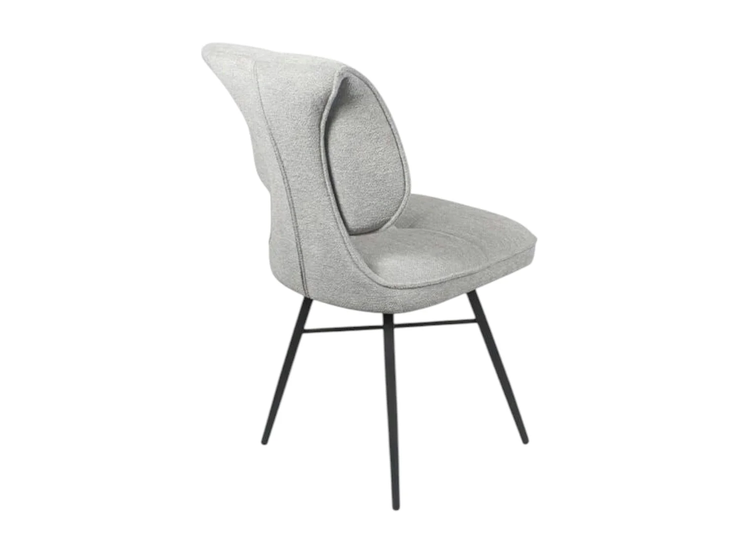 Chaise tissu gris à dossier double (lot de 2) LIGURIE