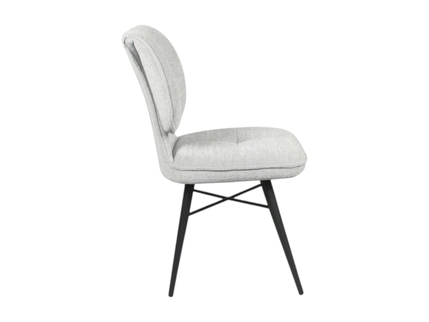 Chaise tissu gris à dossier double (lot de 2) LIGURIE