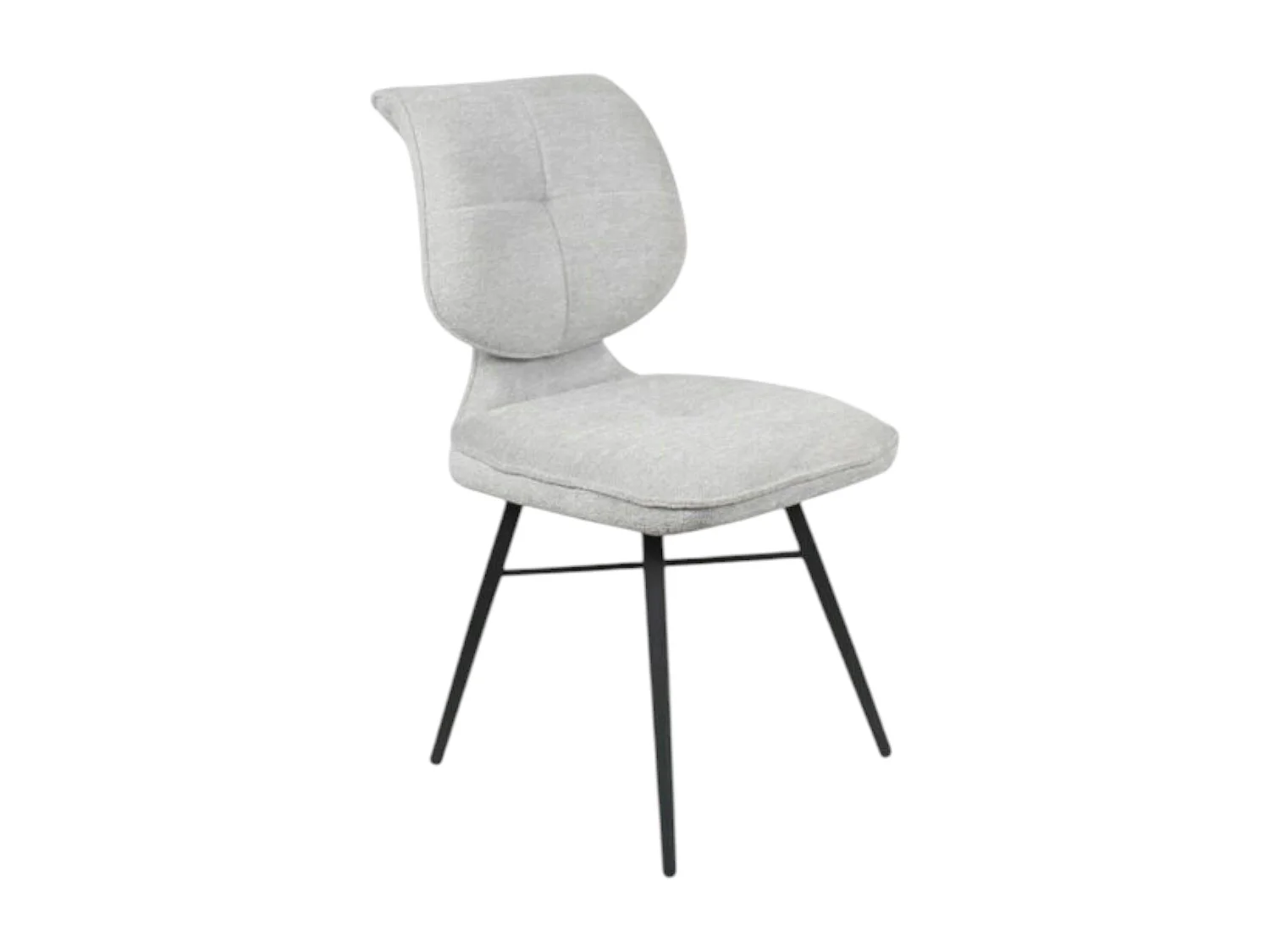 Chaise tissu gris à dossier double (lot de 2) LIGURIE