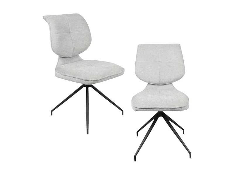 Chaise pivotante grise dossier double (lot de 2) LIGURIE