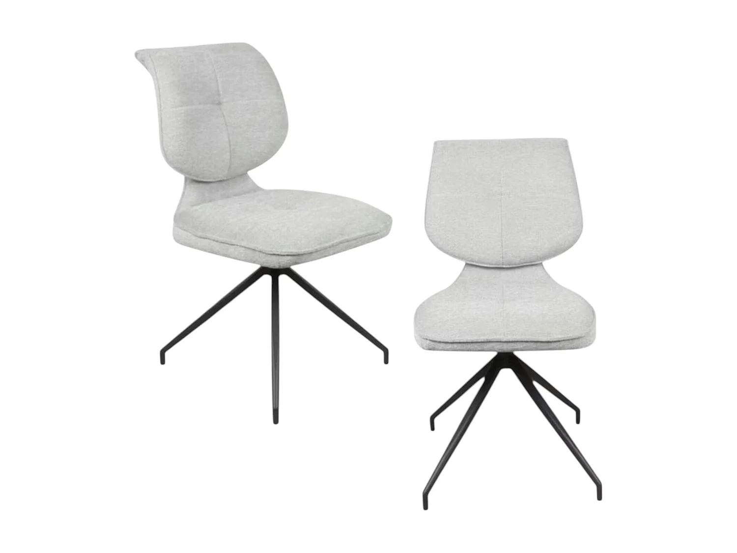 Chaise pivotante grise dossier double (lot de 2) LIGURIE