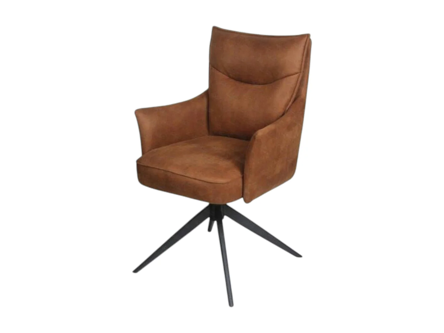 Fauteuil de table pivotant cognac à poignée (lot de 2) LOMBARDIE