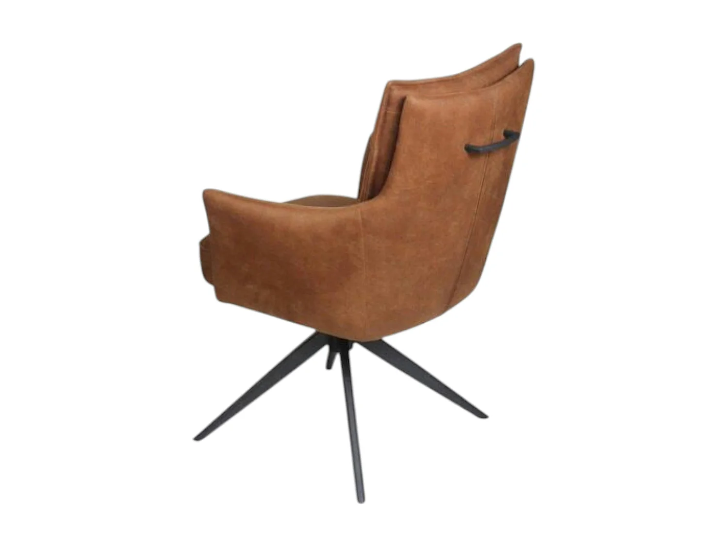 Fauteuil de table pivotant cognac à poignée (lot de 2) LOMBARDIE