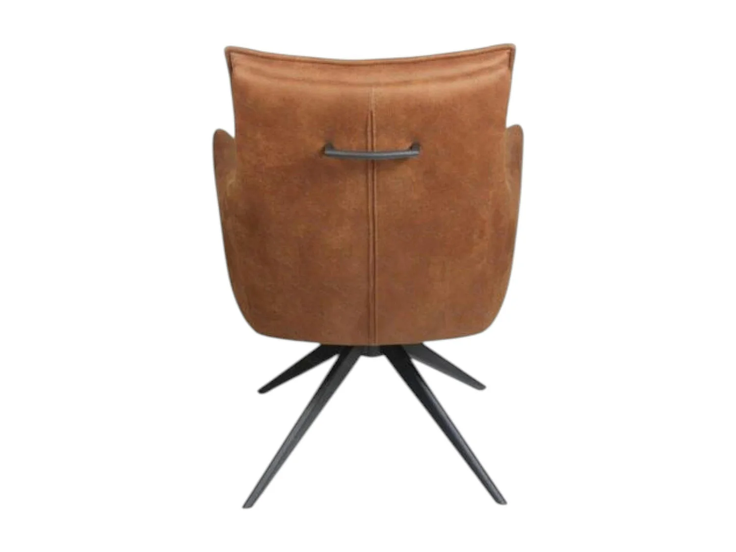 Fauteuil de table pivotant cognac à poignée (lot de 2) LOMBARDIE