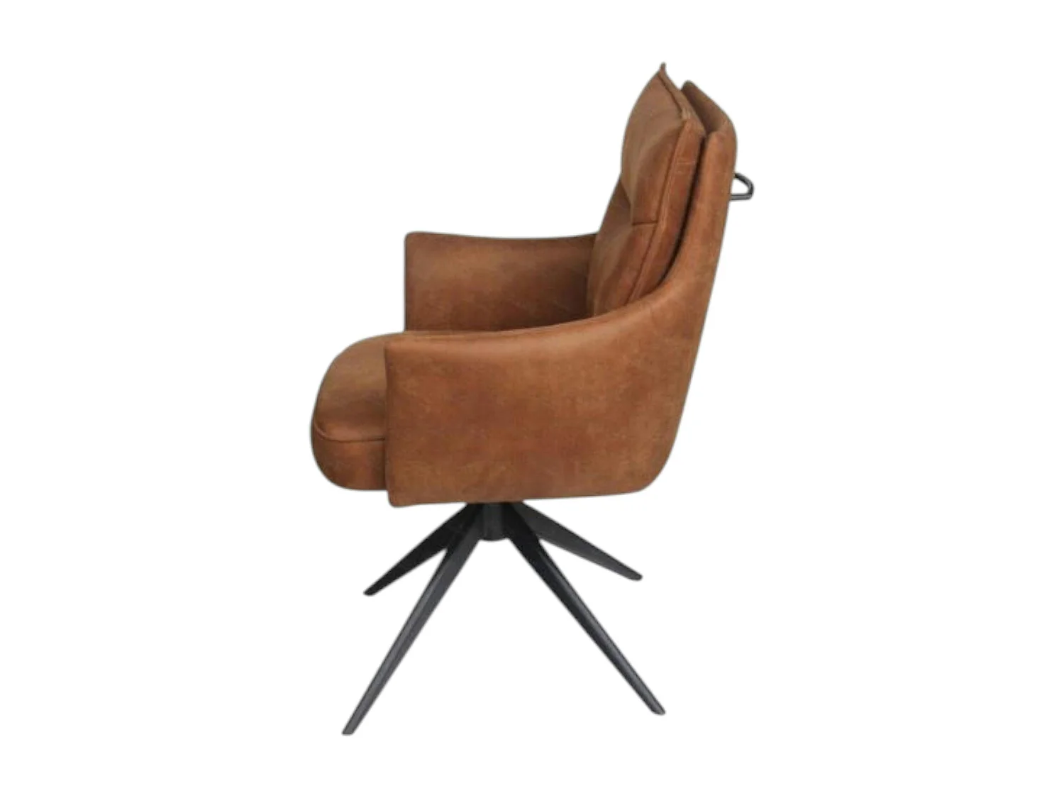 Fauteuil de table pivotant cognac à poignée (lot de 2) LOMBARDIE